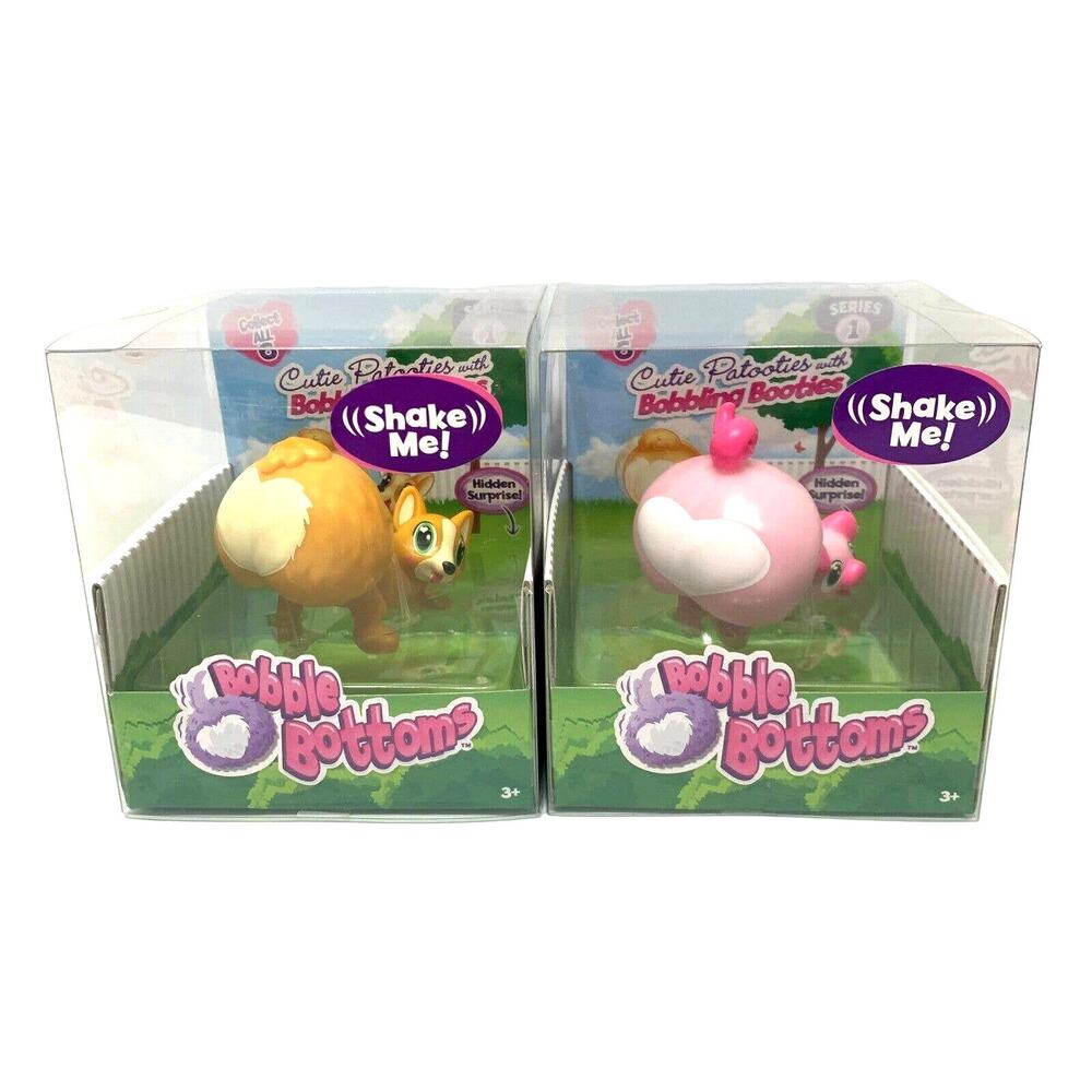 2 Pack Cutie Patooties with Bobbling Booties Bobble Bottoms Collectible Toys NEW